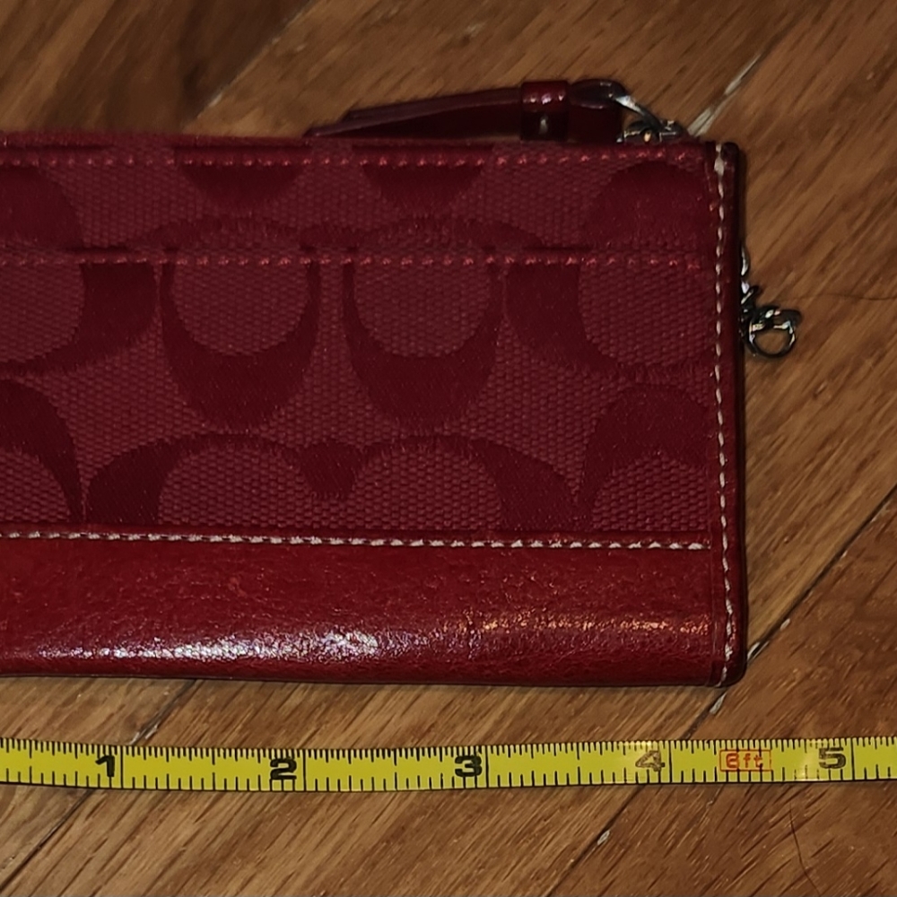 VINTAGE Coach Signature Red Mini Skinny COIN PURSE - Picture 3 of 10